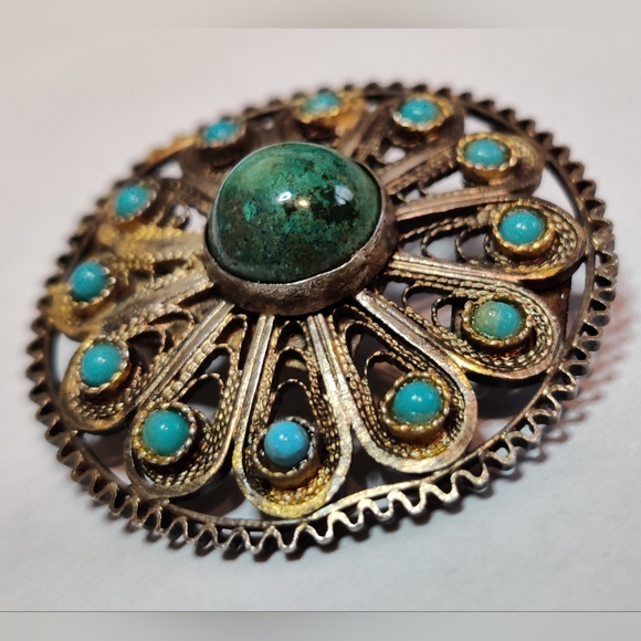 Vintage Sterling Silver Filigree Brooch/Pendant - Picture 3 of 15